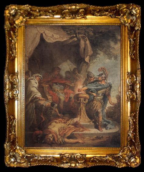 framed  Francois Boucher Mucius Scaevola putting his hand in the fire, ta009-2